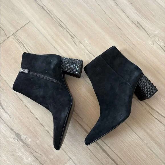 Antonio Melani Black Suede boots with cool heel 8m - Picture 4 of 10